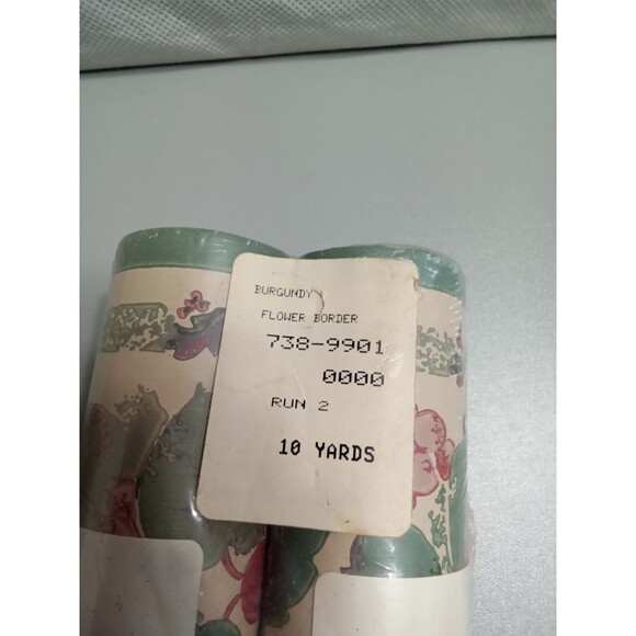 Burgundy‎ Floral Border 10 Yards - Picture 4 of 5